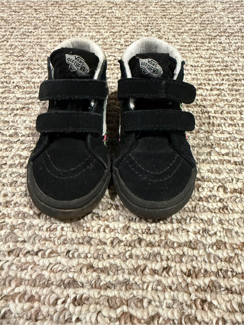 Vans Kids Black Suede Velcro Skate Sneakers